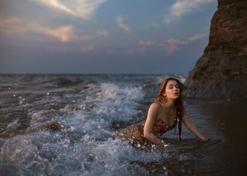squirt, wave, 1080P, mermaid, sea, the ocean