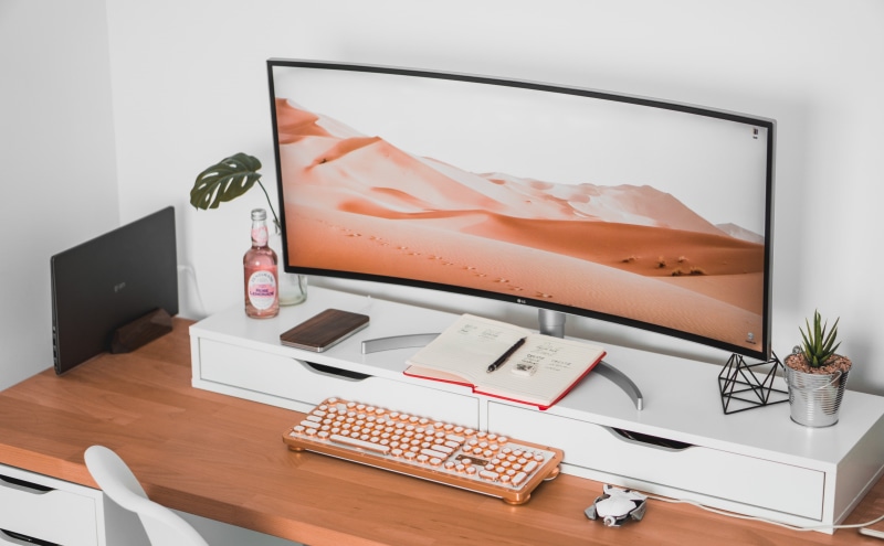 Geek, Hardware, lg, ultrawide, Gaming, Keyboard, ratmouse, Cool, Computer, Monitor, lgmonitor, Technology, 5K, curved, Mouse, workspace, Desktop, newtechnology