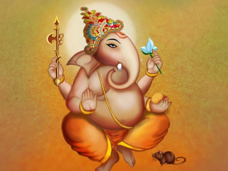 ornate, lord, ganesha, male likeness, God, crown, creativity, art and craft, siddhivinayak, illustration, shree, representation, yellow, 480P, craft, Lord Ganesha