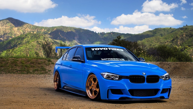 road trip, nature, land vehicle, sedan, outdoors, mountain, mountain range, vintage car, environment, transportation, blue, land, motor vehicle, BMW, car