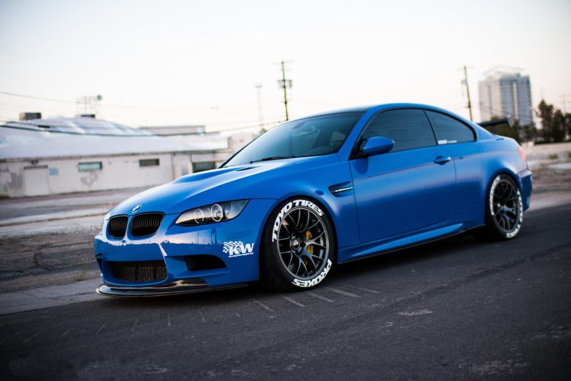 bmw, E92, blue, m, sky, side view, e, M3, 4K