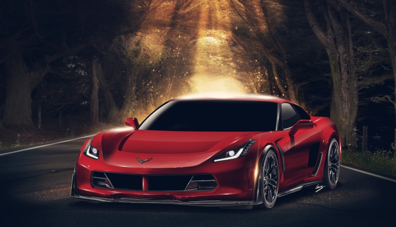 retro styled, red, motion, road, Chevrolet Corvette C7, transportation, land vehicle, vintage car, outdoors, mode of transportation, sports car, wealth