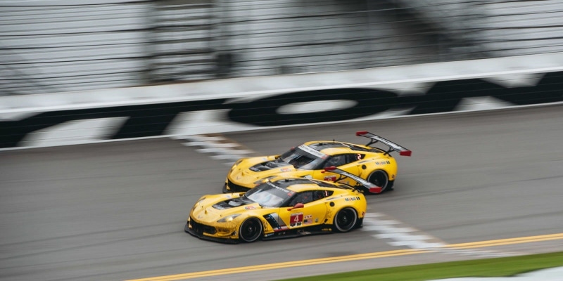professional sport, mode of transportation, yellow, motorsport, auto racing, 720P, wheel, tire, Chevrolet Corvette C7, racecar, Chevrolet, Rolex 24 at Daytona