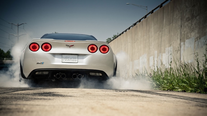 Corvette, USA, Chevrolet, 1080P, car, Chevrolet Corvette C6 ZR1, Burnout, smoke