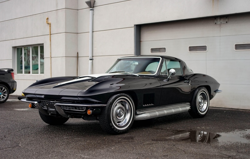 corvette, sting, black, chevrolet, (c2), classic, fuel, 1967, l36, ray, 4K, cars, injection