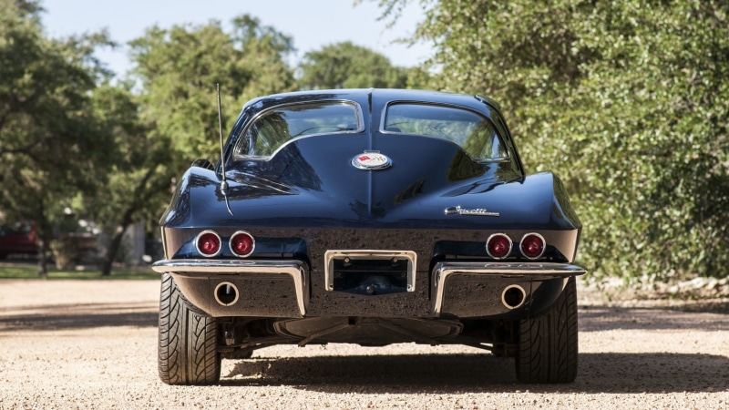 coupe, corvette, split, cars, 1963, window, blue, 720P, (c2), chevrolet