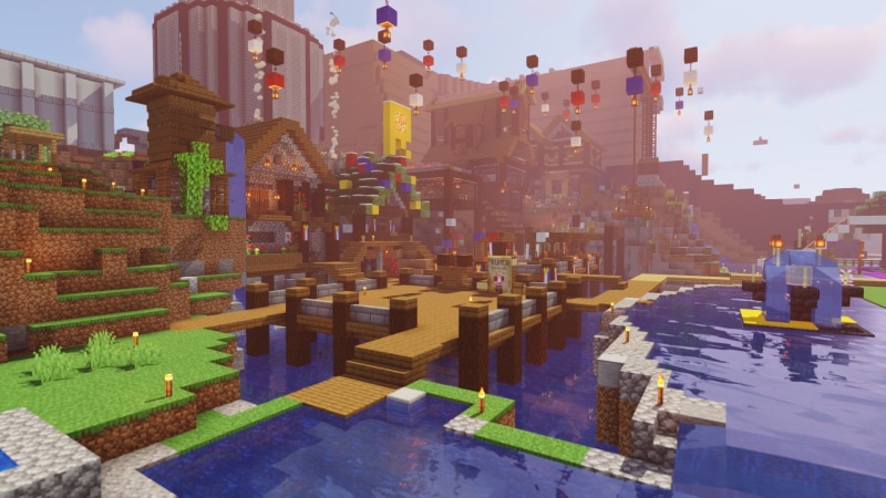 shaders, 1080P, dream smp, Minecraft, water, house