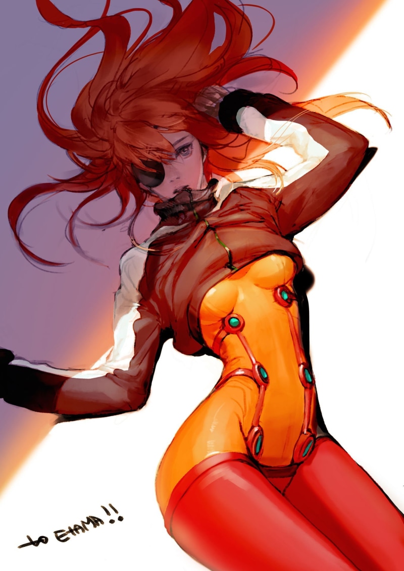 redhead, eye patch, anime girls, Neon Genesis Evangelion, Asuka Langley Soryu, 1080P, Asuka Langley Shikinami