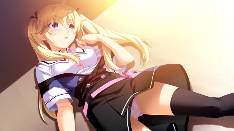 Blonde, women, young adult, anime, fashion, females, real people, young women, Upskirt, adult, studio shot, Matsushima Michiru, 1080P, clothing, beautiful woman