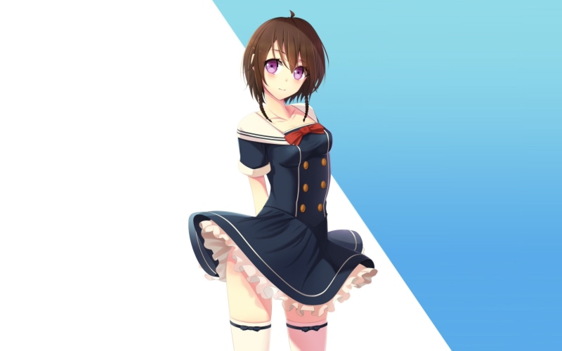 women, real people, young adult, sexy anime, leisure activity, sky, lifestyles, three quarter length, standing, Anime Girls, copy space, one person, 2K