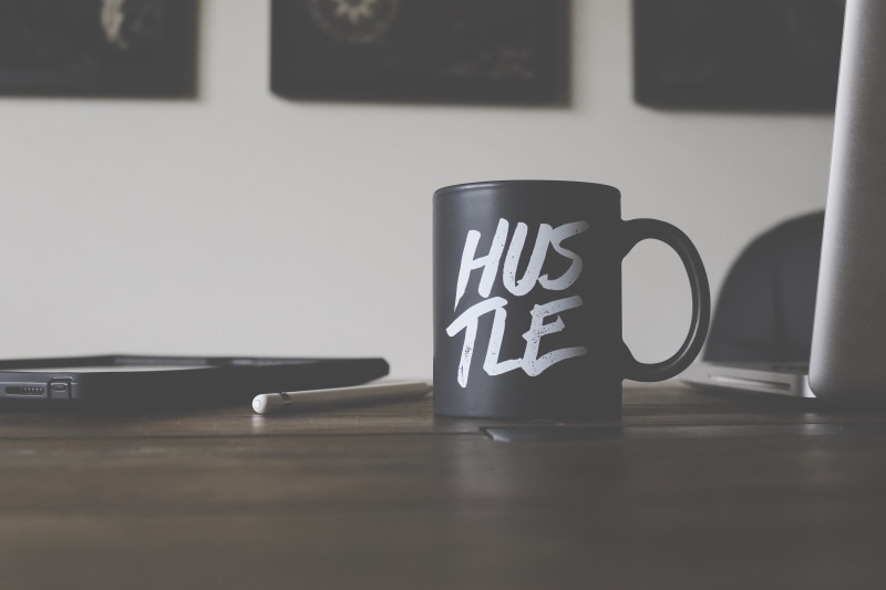 indoors, day, cup, Grind, business, tea cup, white, mug, connection, no people, black, top, wireless technology, drink, printed, table, wooden, message