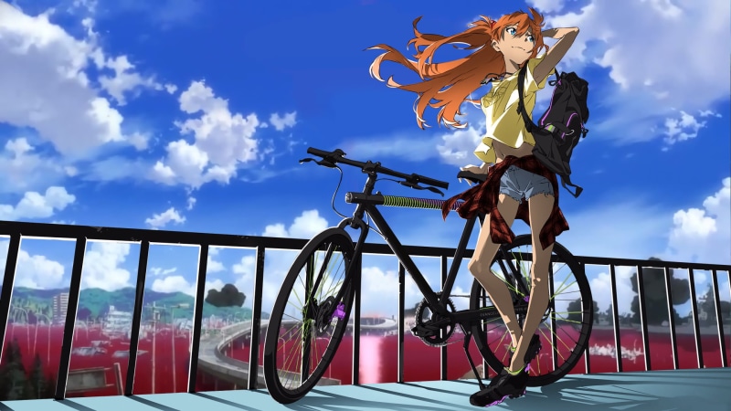 Bike, Evangelion, 1080P, Neon Genesis Evangelion, Asuka Langley Sohryu