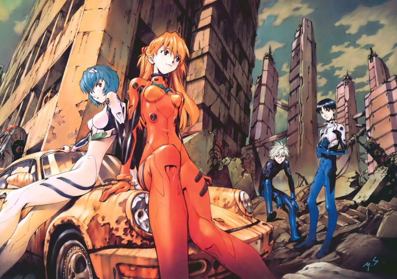 Neon Genesis Evangelion, decoration, day, human representation, craft, male likeness, sitting, outdoors, nature, female likeness, representation