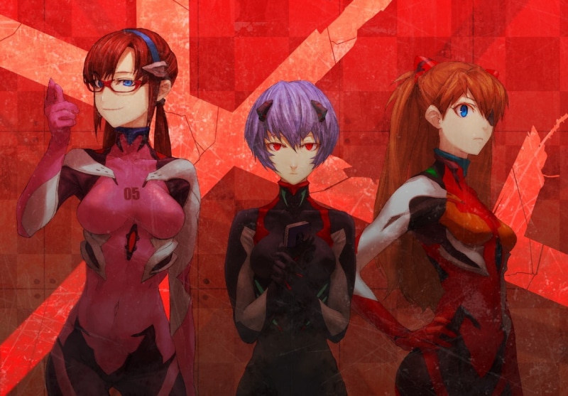 Neon Genesis Evangelion, anime girls, 480P, Ayanami Rei, Makinami Mari, Asuka Langley Soryu