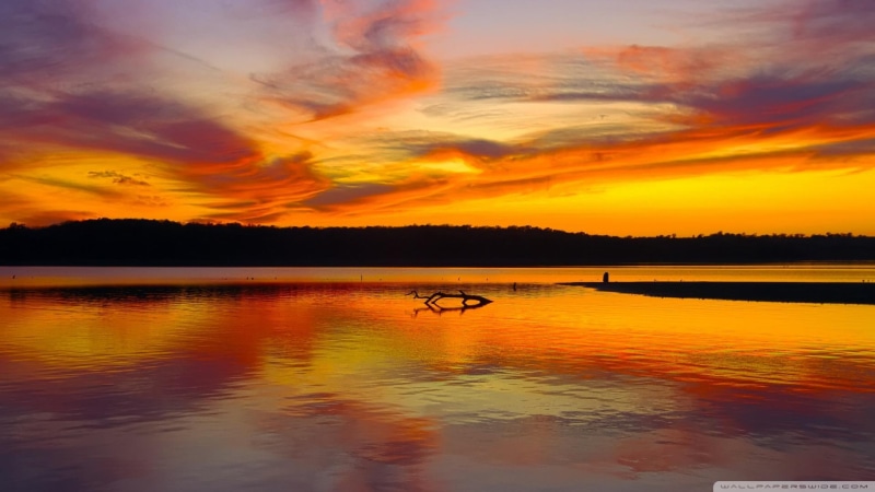 1080P, last, night, peaceful, colourful, sunset, light, lake, nature and landscapes