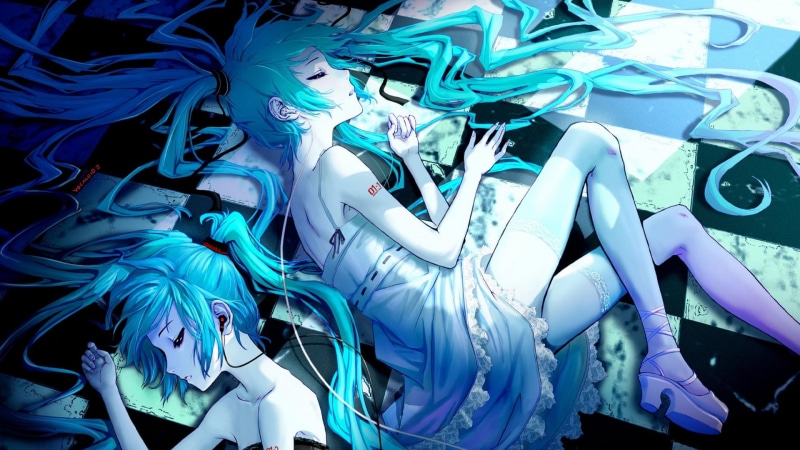 Song Illustration, 1080P, Anime, Last Night Good Night, Hatsune Miku, Vocaloid