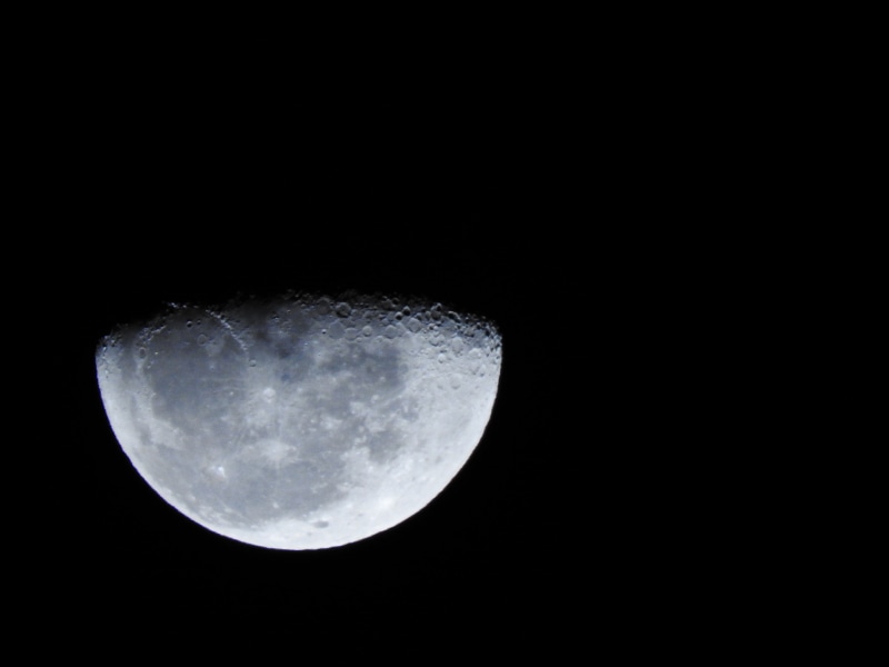 4K, low angle view, tranquility, space, planetary moon, ceu, scenics - nature, tranquil scene, no people, astrology, moon surface, astronomy, dark, copy space