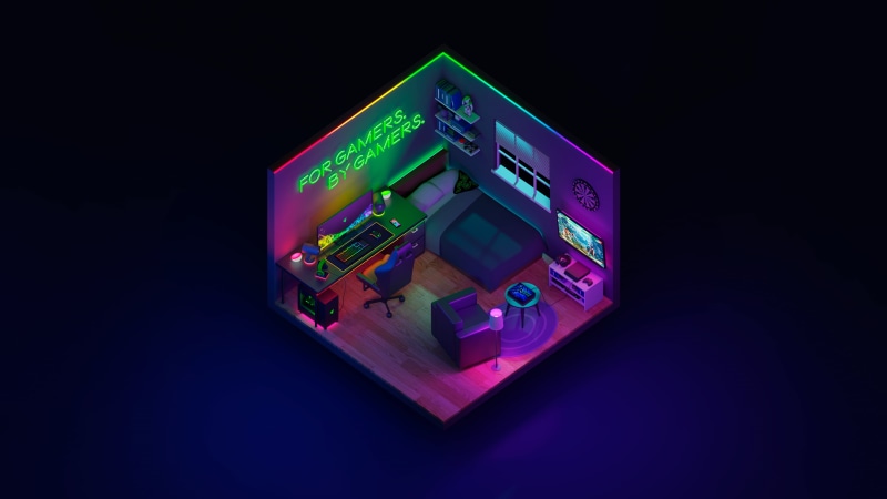 artwork, 4K, interior, room, Razer Inc., computer