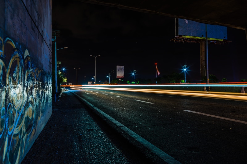 lights, long exposure, night, blurred motion, cars, built structure, motion, connection, transportation, late, outdoors, illuminated, highway, light streak
