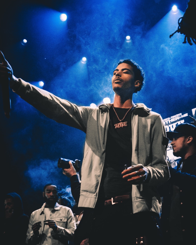 enjoyment, rap, rich the kid, stage light, stage - performance space, incidental people, young adult, jay critch, united states, men, trap, gramercy theatre