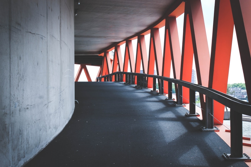 the way forward, architectural column, walkway, asphalt, architecture, curvy road, indoors, built structure, transportation, sleek, rail, photography, concrete