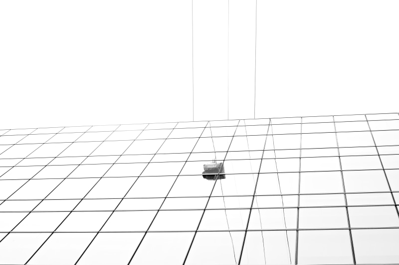skyscraper, day, cable, pattern, built structure, nature, window, animal, modern, clear sky, low angle view, car, outdoors, 5K, minimalist, animals in the wild