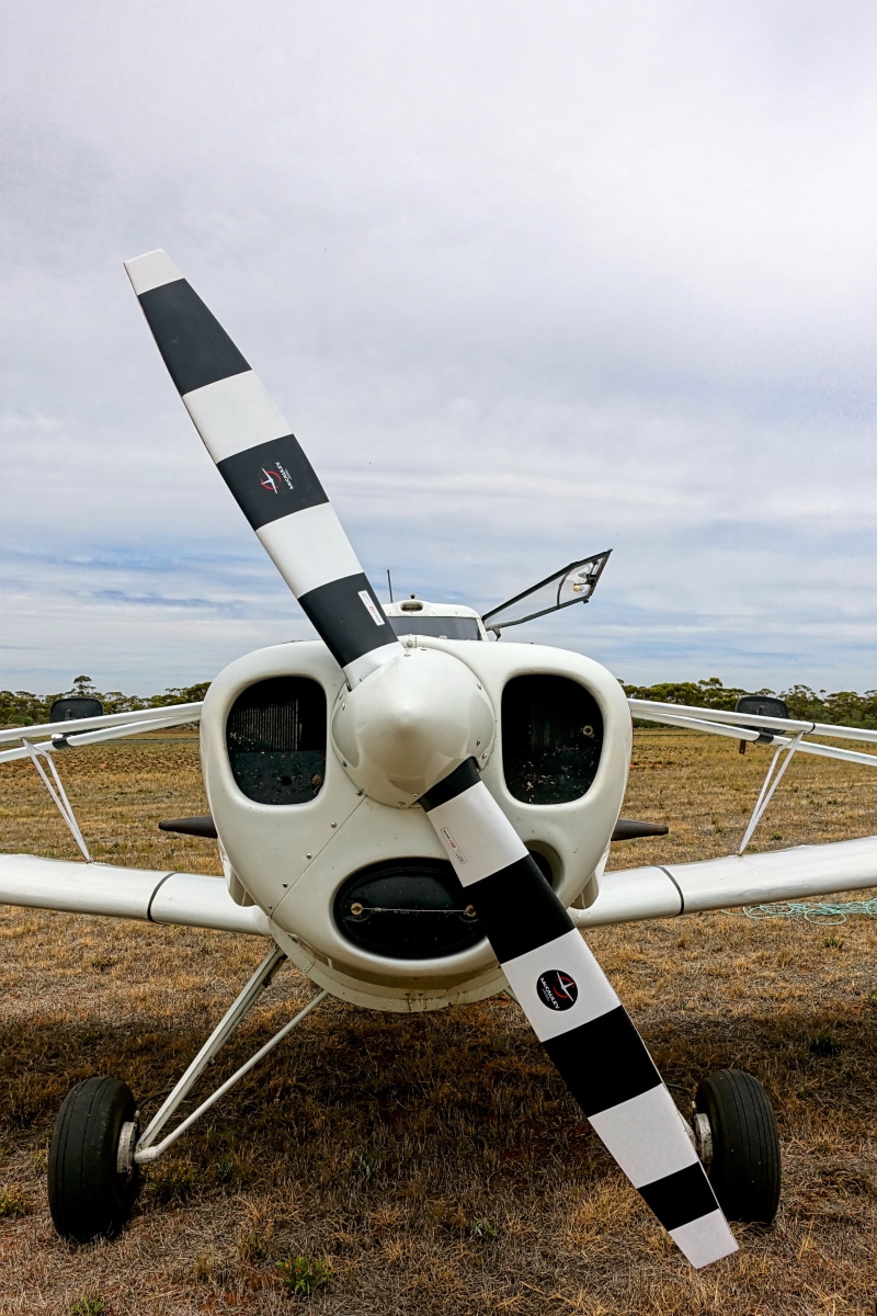 sleek, propeller, 5K, field, nature, airplane, metal, army, airport, aviation, mode of transportation, no people, aero, outdoors, cloud - sky, air Vehicle