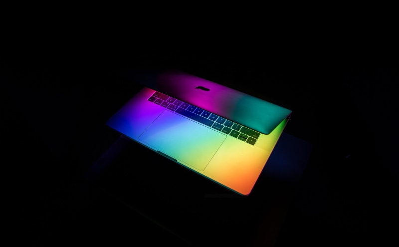 portablecomputers, Macbook, Dark, Light, Computers, Technology, Laptop, display, 5K, Apple, Hardware, Rainbow, retina, macbookpro, highperformance, Colorful