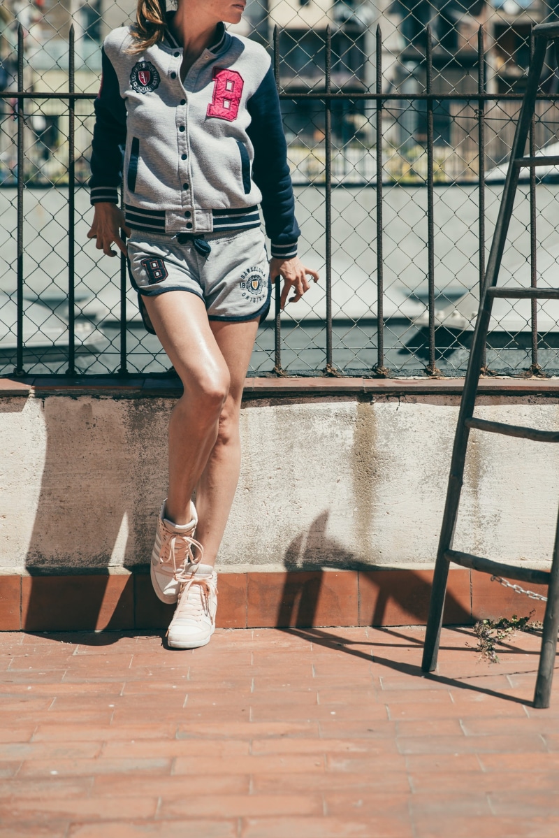 sneakers, legs, young adult, adult, outdoor, outside, leisure activity, shorts, hands, casual clothing, shoe, metal, color, 25-30 year old, Hand, Jacket