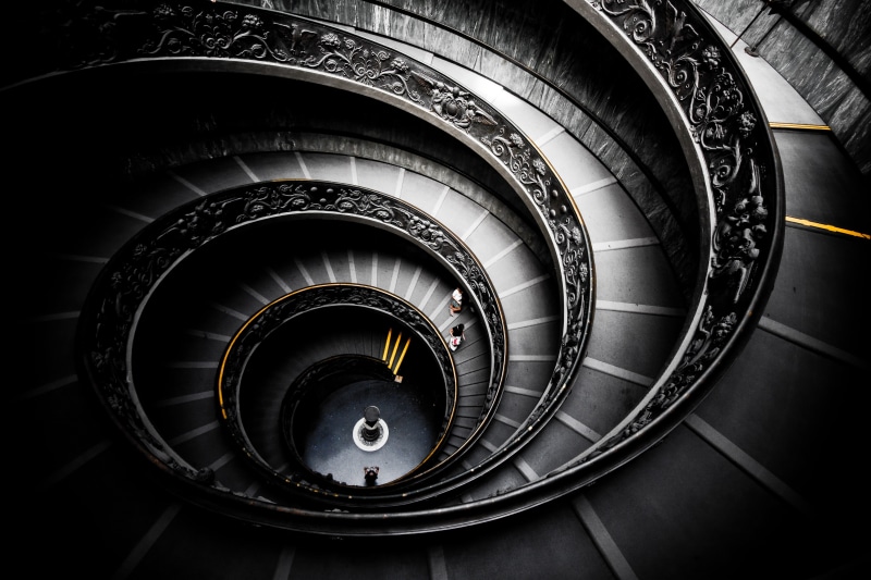circularly, vatican, architecture, spiral staircase, to go around, round, nutrena, great, structure, helix, spiral, stairs, high, design, immense, 4K