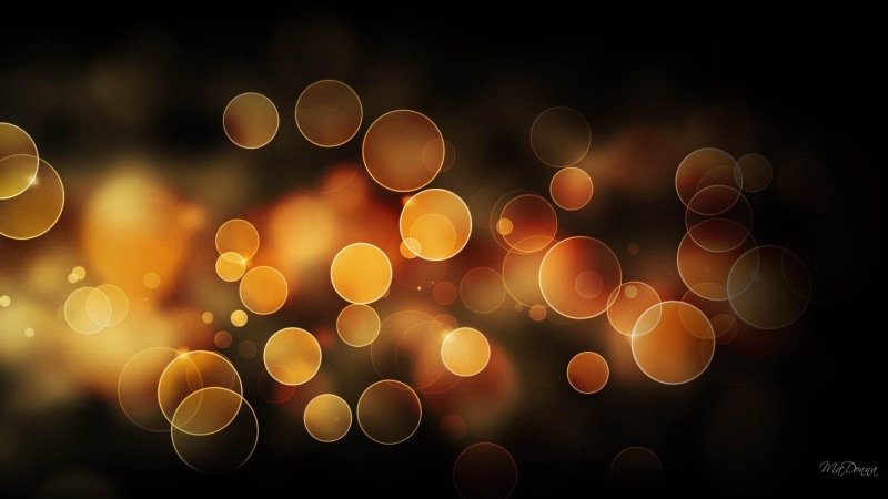gold, 1080P, flame, 3d and abstract, black, bokeh, yellow, lights, fire, orange