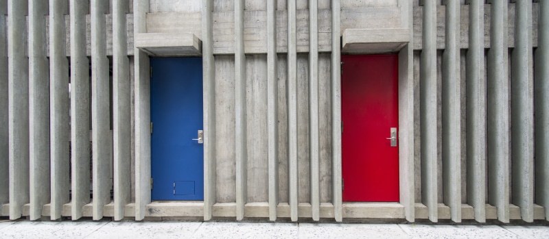 wall, blue, grey, building, two, entrance, full frame, pipe - tube, side by side, metal, wall - building feature, iron, doors, no people, 5K, wooden, garage
