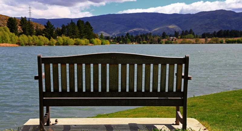 tree, sky, mountain range, beauty in nature, 5K, new zealand, lake, slats concrete pad, scenics - nature, blue and tawny, day, poplars, view, tranquil scene