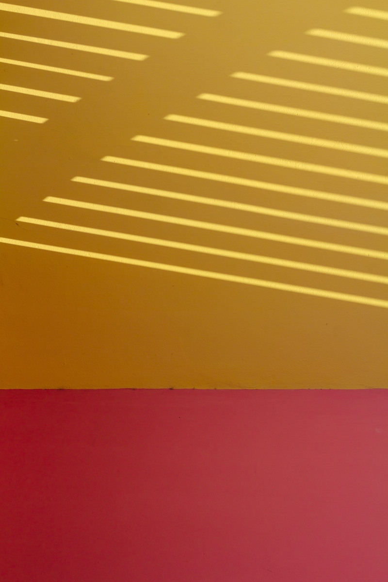 full frame, blind, abstract, untitled, color, sign, street, copy space, architecture, contrast, multi colored, light, slat, colour, yellow, pink color