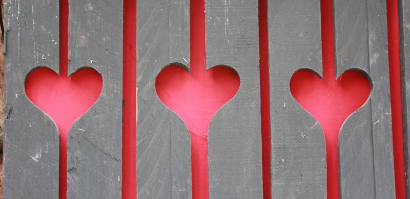 wooden slats, boards, positive emotion, side by side, boundary, heart shape, Hearts, group of objects, wood - material, close-up, barrier, Slats, shape