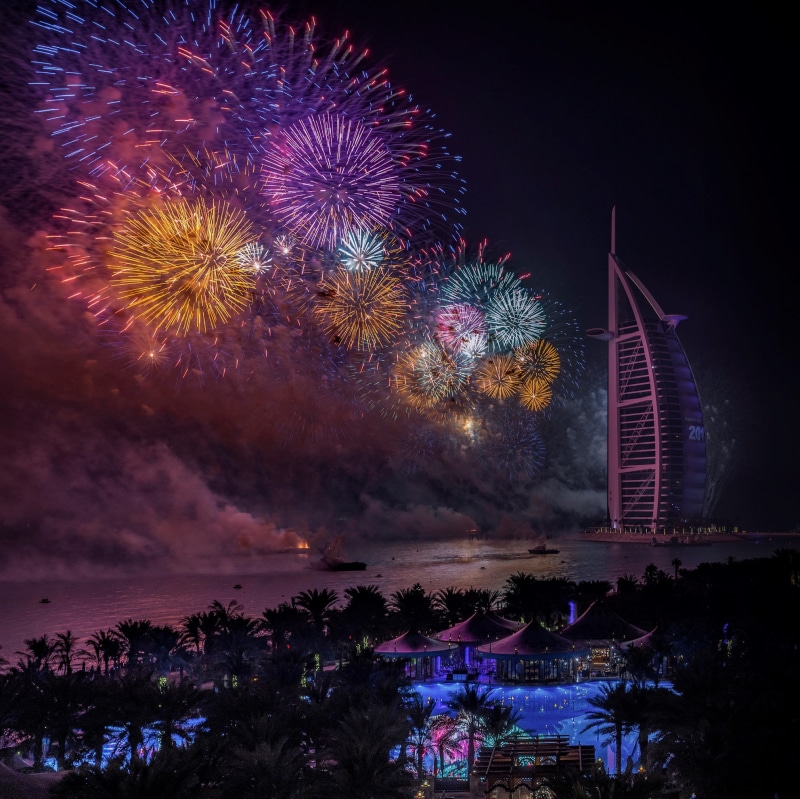 fireworks, 1080P, New Year, night, Dubai, UAE