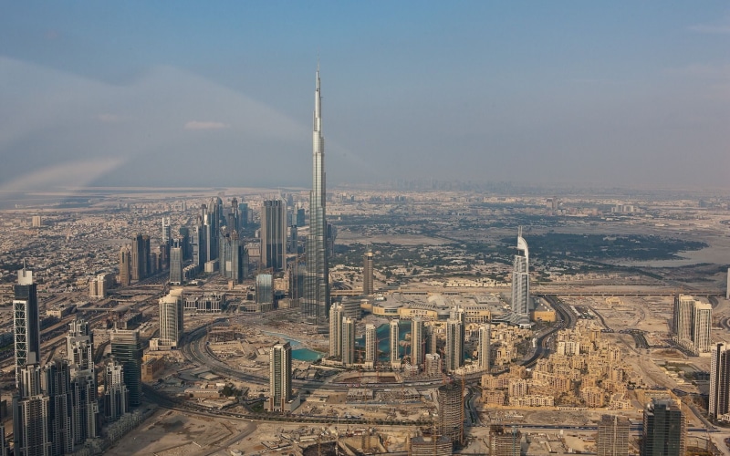 office Building, history, urban Scene, aerial View, building Exterior, no People, panoramic, Dubai, day, city Life, city, cityscape, architecture, arabic Style