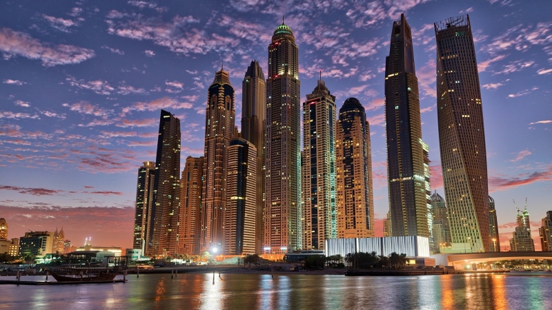 united arab emirates, tower block, twisted tower, buildings, uae, skyline, infinity tower, metropolis, cityscape, dubai, city lights, towers, skyscrapers