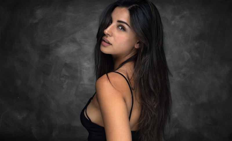 women, long hair, simple background, sideboob, portrait, 1080P