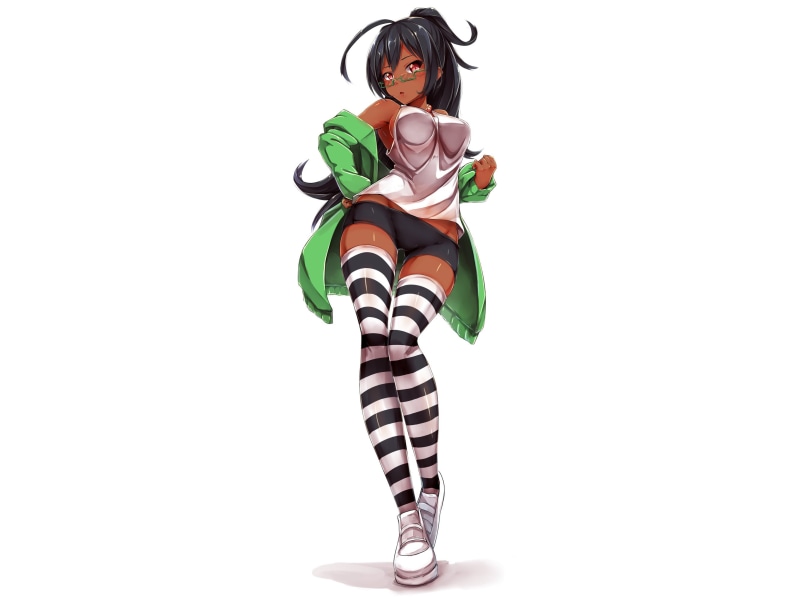 indoors, d, females, childhood, thigh-highs, full length, child, emotion, copy space, standing, female, women, portrait, wallaper, white background, striped