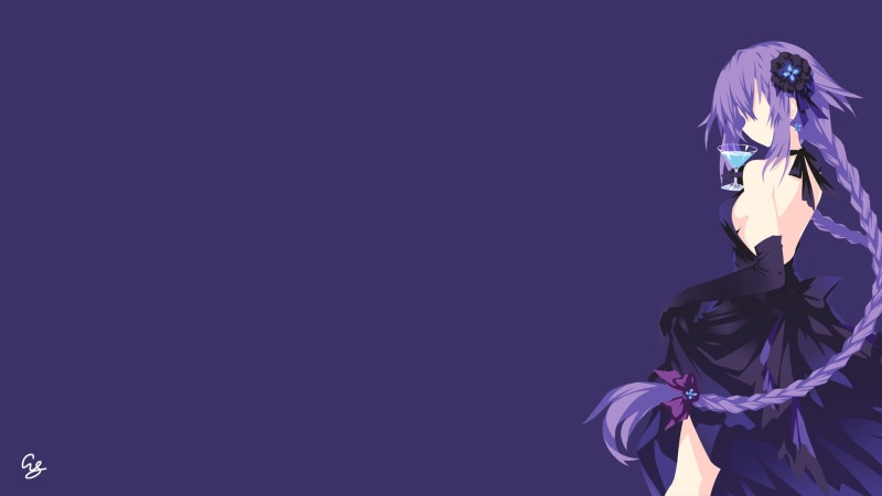 Purple Heart (Hyperdimension Neptunia), purple hair, back, Hyperdimension Neptunia, long hair, Neptune (Hyperdimension Neptunia), lifting dress, purple