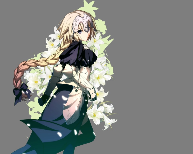 long, braids, d 039 arc, takeuchi, armor, jeanne, 4K, stay, takashi, fate, blonde, hair, night, flowers, apocrypha, transparent, vector