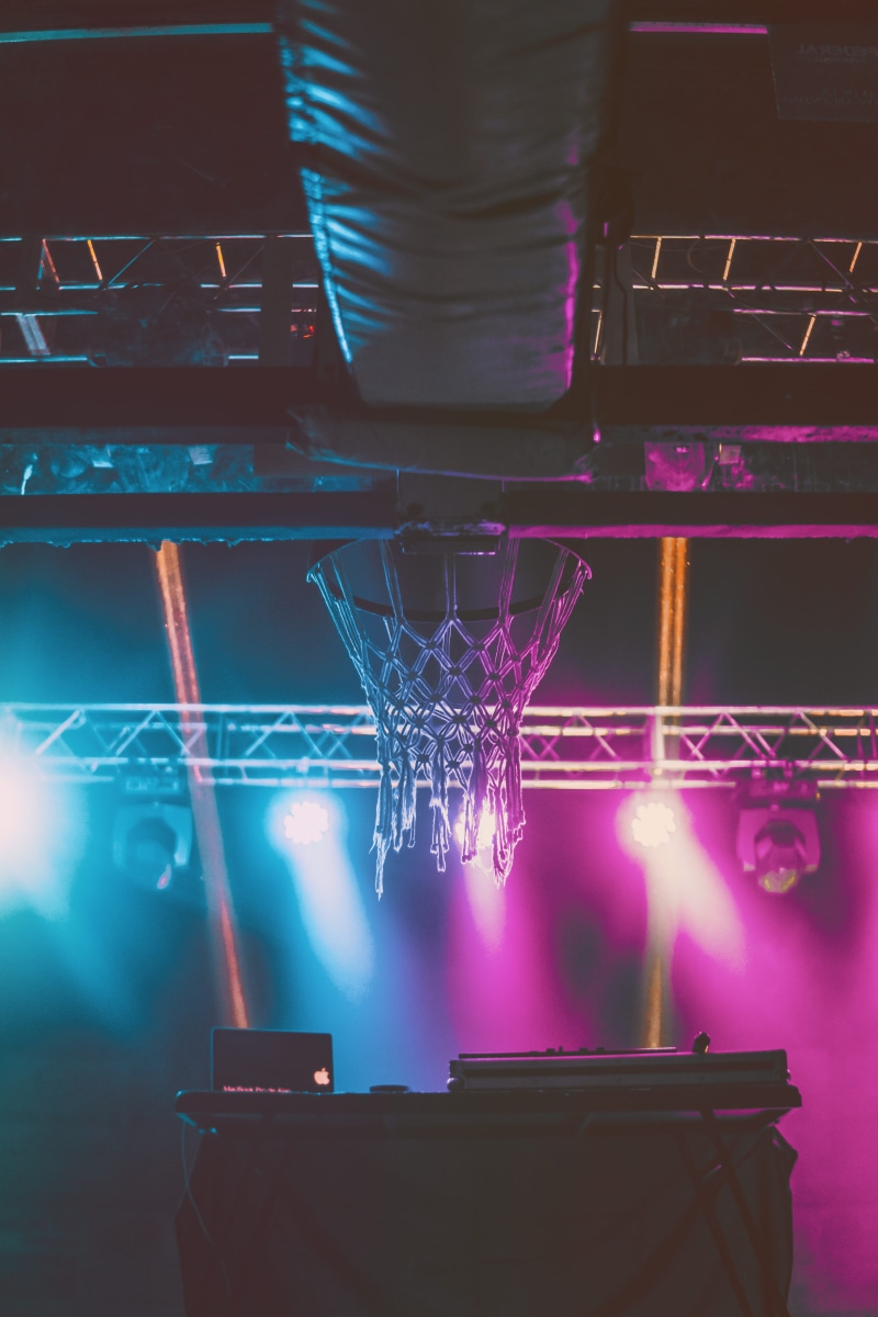 light - natural phenomenon, ceiling, neon, stadium, red, 5K, light, table, glowing, show, low angle view, hoop, metal, music, indoors, purple, final, no people