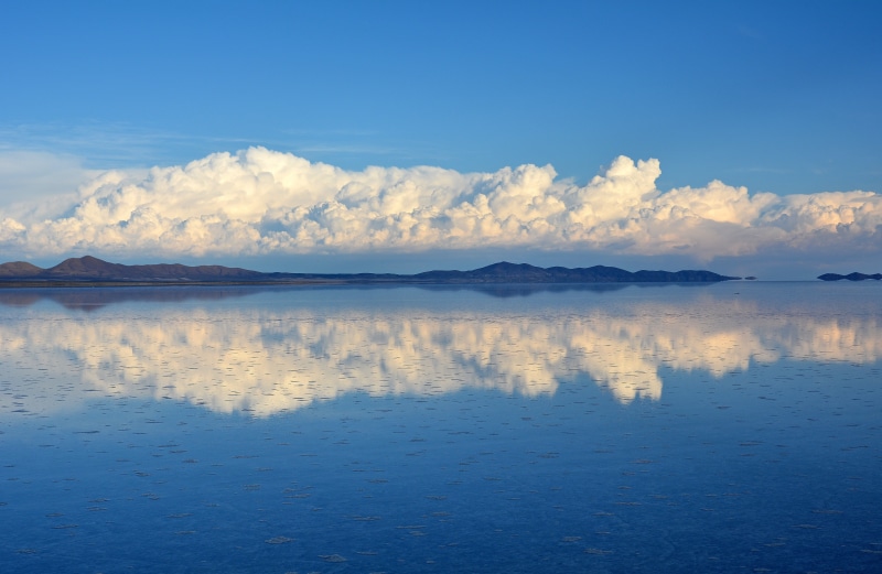 shallow, no people, reflection, mountain, salt flat, 4K, lake, nimbus, lagoon, sky, beauty in nature, non-urban scene, cloud - sky, symmetry, day, idyllic