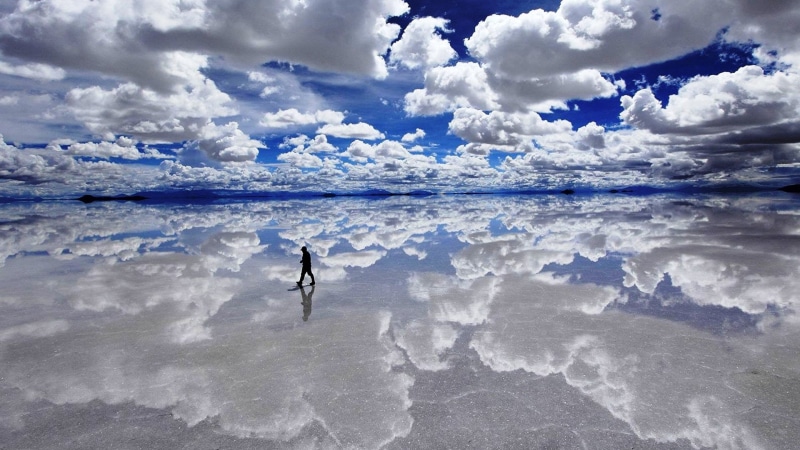 clouds, water, 1080P, reflection, Salar De Uyuni