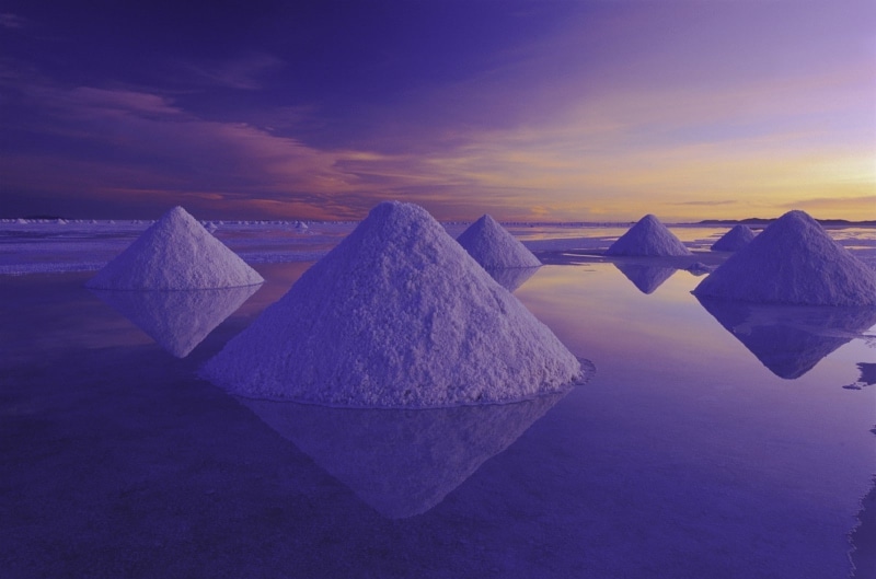 cloud - sky, snow, water, salt - mineral, Desert, mountain, Salt, salt flat, outdoors, pyramid, blue, environment, scenics - nature, purple, landscape