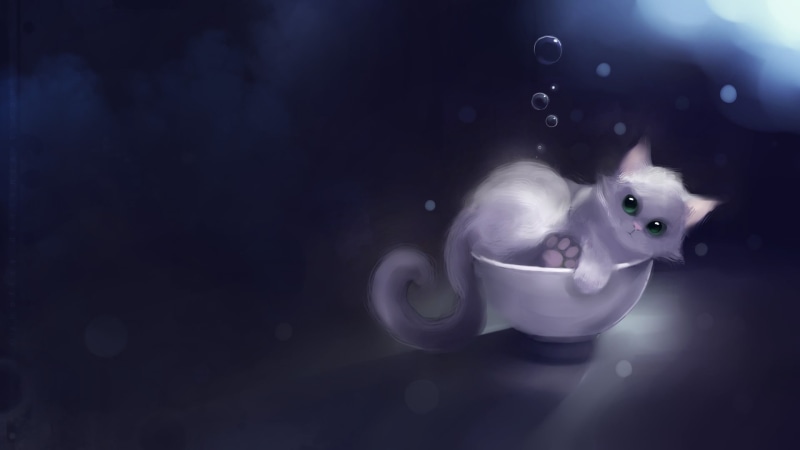 animals in the wild, Apofiss, bowls, marine, cat, animal themes, DeviantArt, fish, illustration, animals, mammal, fantasy art, animal, sea, water, undersea