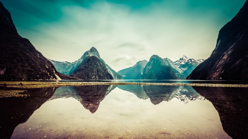 water, milford sound, fiordland national park, cloud, sunlight, national park, nature, landscape, dawn, 4K, new zealand, fjord, glacial landform, lake