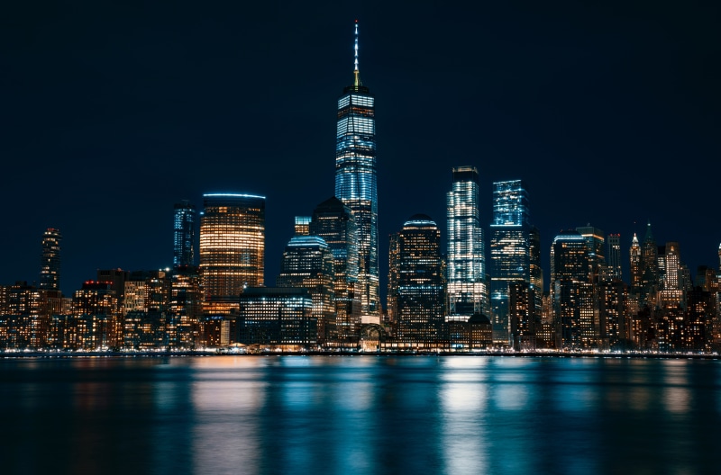 no People, financial District, canada, skyscrapers, lower Manhattan, panoramic, tall - High, manhattan - New York City, waterfront, travel, reflection