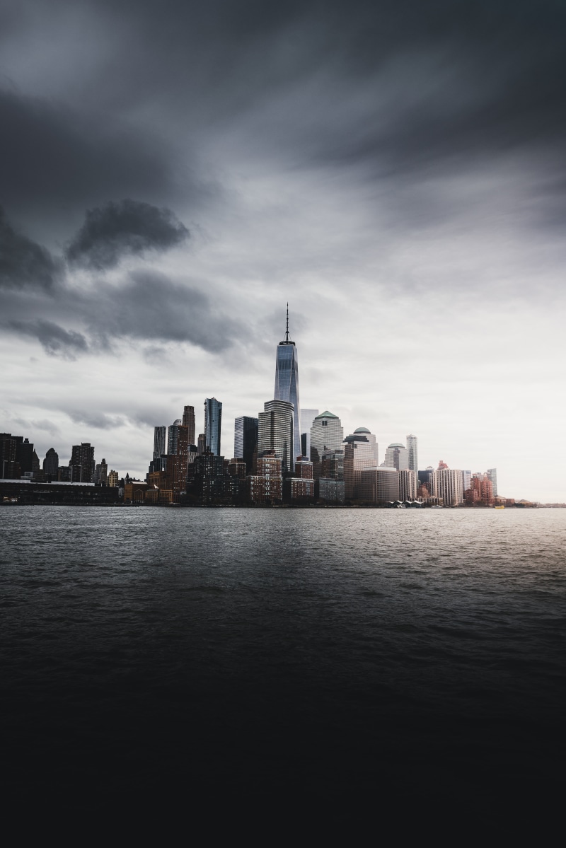 skyscrapers, world Trade Center - Manhattan, panorama, water, building Exterior, no People, business, sea, new York City, finance, urban Skyline, empire State Building